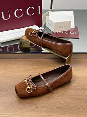 Gucci Brown Suede Flat - 4