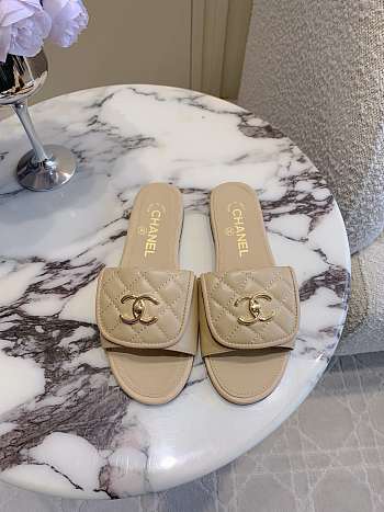 Chanel Beige Slides 05