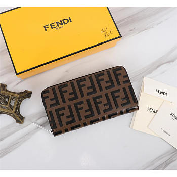 Fendi FF Long Wallet Brown