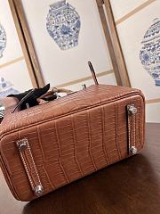 Hermes Birkin 25 Bag Brown Crocodile Silver 25cm - 3