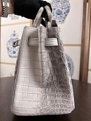 Hermes Birkin 25 Crocodile Himalayan Silver 25cm - 4