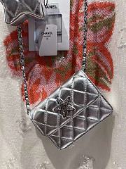 Chanel Wallet Flap Bag Silver Star 13x8.5x3.5cm - 2