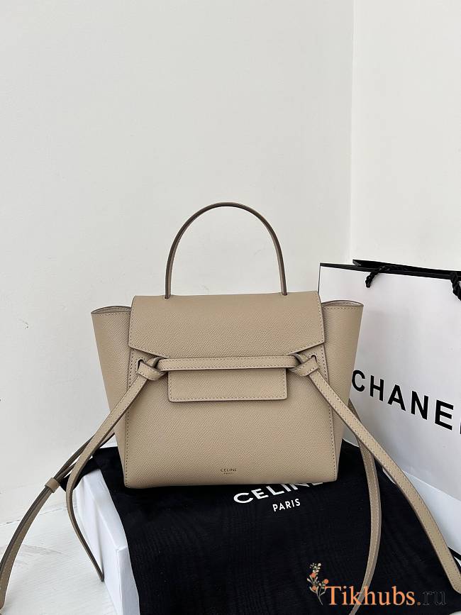 Celine Nano Belt Bag Grained Calfskin Light Taupe 20x20x10cm - 1