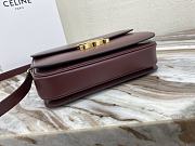 Celine Triomphe Bag In Shiny Calfskin Red Wine 22x16.5x7cm - 6