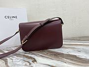 Celine Triomphe Bag In Shiny Calfskin Red Wine 22x16.5x7cm - 4