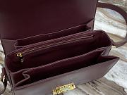 Celine Triomphe Bag In Shiny Calfskin Red Wine 22x16.5x7cm - 2