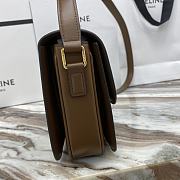 Celine Triomphe Bag In Shiny Calfskin Dark Brown 22x16.5x7cm - 6