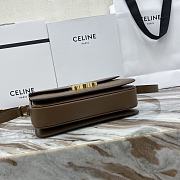 Celine Triomphe Bag In Shiny Calfskin Dark Brown 22x16.5x7cm - 5