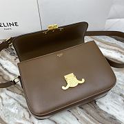 Celine Triomphe Bag In Shiny Calfskin Dark Brown 22x16.5x7cm - 4