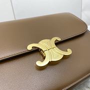Celine Triomphe Bag In Shiny Calfskin Dark Brown 22x16.5x7cm - 3