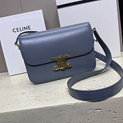 Celine Triomphe Bag In Shiny Calfskin Blue 22x16.5x7cm - 1