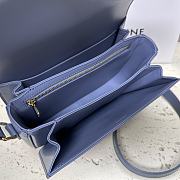 Celine Triomphe Bag In Shiny Calfskin Blue 22x16.5x7cm - 6