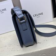 Celine Triomphe Bag In Shiny Calfskin Blue 22x16.5x7cm - 5