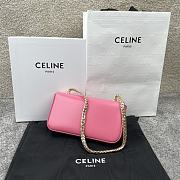 Celine Chain Shoulder Bag Triomphe Pink 20.5x10.5x4cm - 2