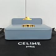 Celine Chain Shoulder Bag Triomphe Blue 20.5x10.5x4cm - 6