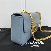 Celine Chain Shoulder Bag Triomphe Blue 20.5x10.5x4cm - 5