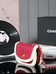 Chanel 24N Bag Red Suede Gold 20x17x10cm - 5