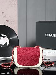 Chanel 24N Bag Red Suede Gold 20x17x10cm - 4