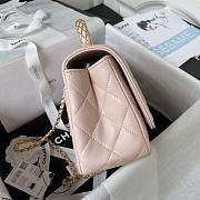 Chanel Small Flap Bag Top Handle Pink 22x21x6.5cm - 5