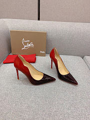 Christian Louboutin Hot Chick Black Red Patent Pump 10cm - 1