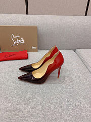 Christian Louboutin Hot Chick Black Red Patent Pump 10cm - 5