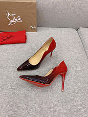 Christian Louboutin Hot Chick Black Red Patent Pump 10cm - 6