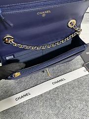 Chanel Wallet On Chain Flap Navy Blue Lambskin 19cm - 6