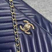 Chanel Wallet On Chain Flap Navy Blue Lambskin 19cm - 5