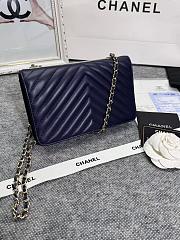 Chanel Wallet On Chain Flap Navy Blue Lambskin 19cm - 3