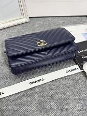 Chanel Wallet On Chain Flap Navy Blue Lambskin 19cm - 2