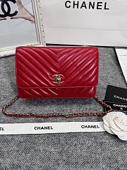 Chanel Wallet On Chain Flap Red Lambskin 19cm - 1