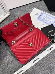 Chanel Wallet On Chain Flap Red Lambskin 19cm - 6