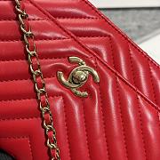 Chanel Wallet On Chain Flap Red Lambskin 19cm - 4