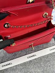 Chanel Wallet On Chain Flap Red Lambskin 19cm - 3
