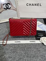 Chanel Wallet On Chain Flap Red Lambskin 19cm - 2
