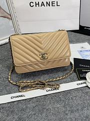 Chanel Wallet On Chain Flap Beige Lambskin 19cm - 1