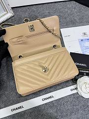 Chanel Wallet On Chain Flap Beige Lambskin 19cm - 5