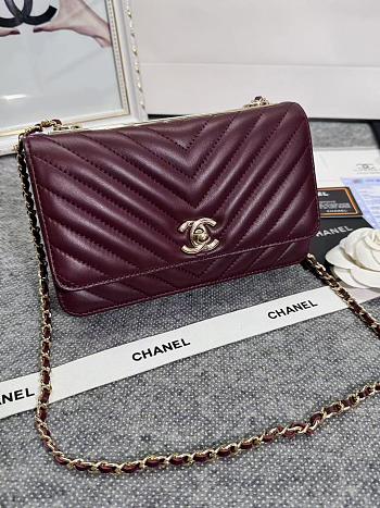 Chanel Wallet On Chain Flap Wine Lambskin 19cm