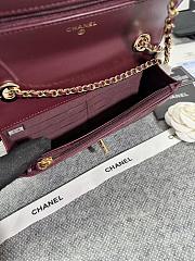 Chanel Wallet On Chain Flap Wine Lambskin 19cm - 5