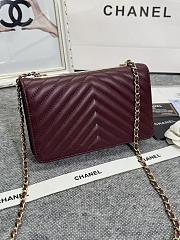 Chanel Wallet On Chain Flap Wine Lambskin 19cm - 2