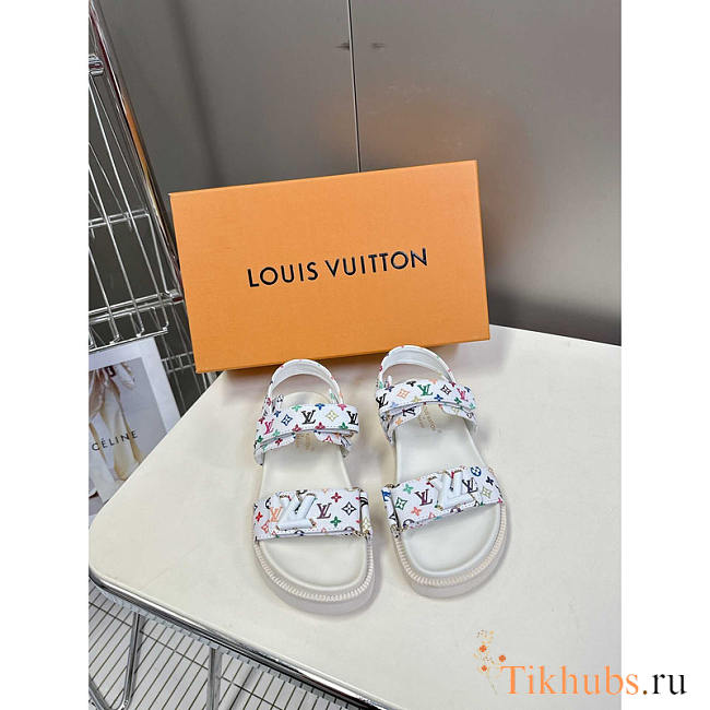 Louis Vuitton LV x TM Sunset Flat Comfort White Sandal - 1