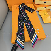 Louis Vuitton LV x TM Multicolor BB Black Long Scarf 120x5cm - 1