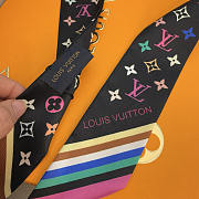 Louis Vuitton LV x TM Multicolor BB Black Long Scarf 120x5cm - 3