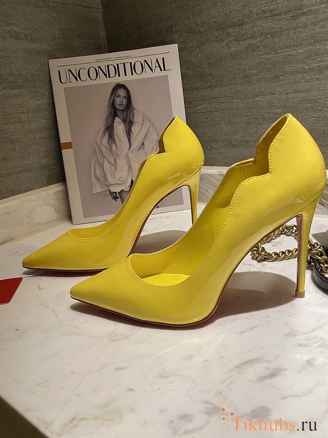 Christian Louboutin Hot Chick Yellow Patent Pump 10cm - 1