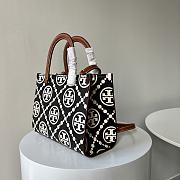 Tory Burch Tote Bag Black White 25x19x11.5cm - 3