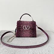 Valentino Mini Garavani VSling Top Handle Bag Crystal 19x13x9cm - 1