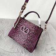 Valentino Mini Garavani VSling Top Handle Bag Crystal 19x13x9cm - 5