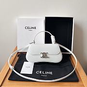 Celine Teen Lola Shiny Calfskin White Silver 20x11.5x5cm - 1