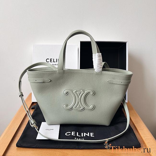 Celine Mini Cabas Anais Triomphe Calfskin Light Green 20x21x10cm - 1