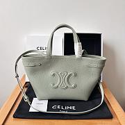 Celine Mini Cabas Anais Triomphe Calfskin Light Green 20x21x10cm - 1